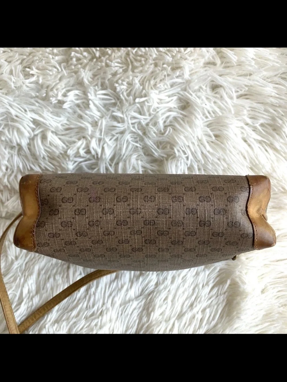 Gucci Tan/Brown Coated Canvas Crossbody with Leather Trim